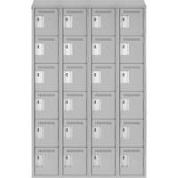 Clean Line Lockerette , 6 -tier, Bank of 4, 48" x 18" x 78", Steel, Grey, Rivet (Assembled) Ontario Packaging