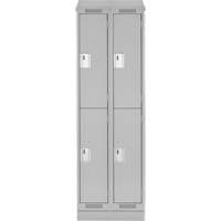 Clean Line Lockers, 2 -tier, Bank of 2, 24" x 18" x 82", Steel, Grey, Rivet (Assembled) Ontario Packaging