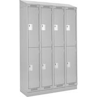 Clean Line Lockers, 2 -tier, Bank of 4, 48" x 18" x 82", Steel, Grey, Rivet (Assembled) Ontario Packaging