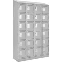 Clean Line Lockerette, 6 -tier, Bank of 4, 48" x 18" x 82", Steel, Grey, Rivet (Assembled) Ontario Packaging