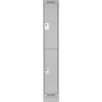 Clean Line Lockers, 2 -tier, 12" x 18" x 76", Steel, Grey, Rivet (Assembled) Ontario Packaging