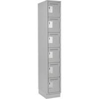Clean Line Lockerette, 6 -tier, 12" x 18" x 76", Steel, Grey, Rivet (Assembled) Ontario Packaging