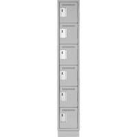 Clean Line Lockerette, 6 -tier, 12" x 18" x 76", Steel, Grey, Rivet (Assembled) Ontario Packaging
