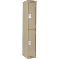 Clean Line Lockers, 2 -tier, 12" x 18" x 72", Steel, Beige, Rivet (Assembled) Ontario Packaging