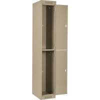 Clean Line Lockers, 2 -tier, Bank of 4, 48" x 18" x 72", Steel, Beige, Rivet (Assembled) Ontario Packaging