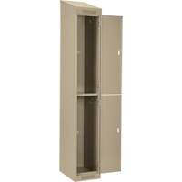 Clean Line Lockers, 2 -tier, Bank of 4, 48" x 18" x 78", Steel, Beige, Rivet (Assembled) Ontario Packaging