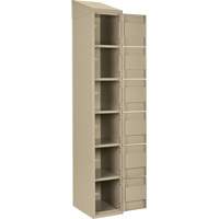 Petits casiers Clean Line, 6 niveaux, Bloc de 4, 48" x 18" x 78", Acier, Beige, Rivet (assembl&eacute;) Ontario Packaging