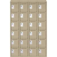 Petits casiers Clean Line, 6 niveaux, Bloc de 4, 48" x 18" x 78", Acier, Beige, Rivet (assembl&eacute;) Ontario Packaging