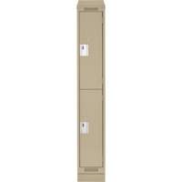 Casiers Clean Line, 2 niveaux, 12" x 18" x 82", Acier, Beige, Rivet (assembl&eacute;) Ontario Packaging