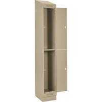 Clean Line Lockers, 2 -tier, Bank of 4, 48" x 18" x 82", Steel, Beige, Rivet (Assembled) Ontario Packaging