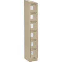 Clean Line Lockerette , 6 -tier, 12" x 18" x 82", Steel, Beige, Rivet (Assembled) Ontario Packaging