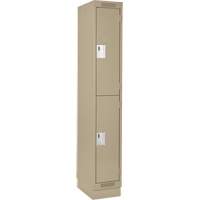 Casiers Clean Line, 2 niveaux, 12" x 18" x 76", Acier, Beige, Rivet (assembl&eacute;) Ontario Packaging