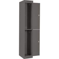 Clean Line Lockers, 2 -tier, Bank of 4, 48" x 18" x 72", Steel, Charcoal, Rivet (Assembled) Ontario Packaging