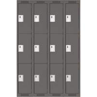 Casiers Clean Line, 3 niveaux, Bloc de 4, 48" x 18" x 72", Acier, Charbon, Rivet (assembl&eacute;) Ontario Packaging