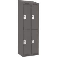 Clean Line Lockers, 2 -tier, Bank of 2, 24" x 18" x 78", Steel, Charcoal, Rivet (Assembled) Ontario Packaging