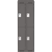 Clean Line Lockers, 2 -tier, Bank of 2, 24" x 18" x 78", Steel, Charcoal, Rivet (Assembled) Ontario Packaging