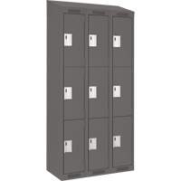 Casiers Clean Line, 3 niveaux, Bloc de 3, 36" x 18" x 78", Acier, Charbon, Rivet (assembl&eacute;) Ontario Packaging