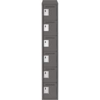 Clean Line Lockerette, 6 -tier, 12" x 18" x 78", Steel, Charcoal, Rivet (Assembled) Ontario Packaging