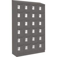 Clean Line Lockerette, 6 -tier, Bank of 4, 48" x 18" x 82", Steel, Charcoal, Rivet (Assembled) Ontario Packaging