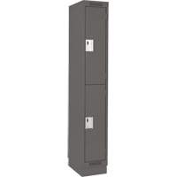 Clean Line Lockers, 2 -tier, 12" x 18" x 76", Steel, Charcoal, Rivet (Assembled) Ontario Packaging