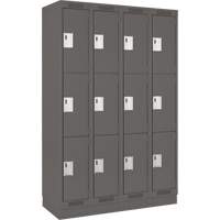 Casiers Clean Line, 3 niveaux, Bloc de 4, 48" x 18" x 76", Acier, Charbon, Rivet (assembl&eacute;) Ontario Packaging