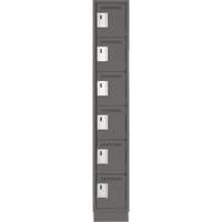 Clean Line Lockerette, 6 -tier, 12" x 18" x 76", Steel, Charcoal, Rivet (Assembled) Ontario Packaging