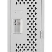 Clean Line Lockers, 2 -tier, 12" x 12" x 72", Steel, Grey, Rivet (Assembled), Perforated Ontario Packaging