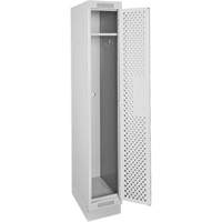 Clean Line Lockers, 12" x 12" x 76", Steel, Grey, Rivet (Assembled), Perforated Ontario Packaging