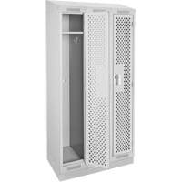 Clean Line Lockers, Bank of 3, 36" x 18" x 82", Steel, Grey, Rivet (Assembled), Perforated Ontario Packaging