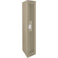 Clean Line Lockers, 12" x 15" x 72", Steel, Beige, Rivet (Assembled), Perforated Ontario Packaging