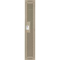 Clean Line Lockers, 12" x 15" x 72", Steel, Beige, Rivet (Assembled), Perforated Ontario Packaging