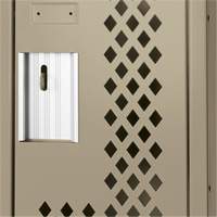 Clean Line™ Lockers, Bank of 2, 24" x 15" x 72", Steel, Beige, Rivet (Assembled), Perforated FK753 | Ontario Packaging