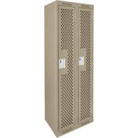 Clean Line™ Lockers, Bank of 2, 24" x 12" x 72", Steel, Beige, Rivet (Assembled), Perforated FK285 | Ontario Packaging