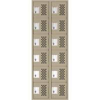 Assembled Lockerettes Clean Line Perforated Economy Lockers, 6 -tier, Bank of 2, 18" x 72" x 12", Steel Ontario Packaging