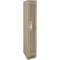 Clean Line Lockers, 12" x 12" x 76", Steel, Beige, Rivet (Assembled), Perforated Ontario Packaging