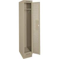 Clean Line Lockers, 12" x 12" x 76", Steel, Beige, Rivet (Assembled), Perforated Ontario Packaging