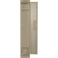 Clean Line Lockers, 12" x 12" x 76", Steel, Beige, Rivet (Assembled), Perforated Ontario Packaging