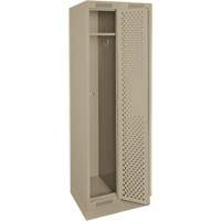 Clean Line Lockers, Bank of 2, 24" x 12" x 76", Steel, Beige, Rivet (Assembled), Perforated Ontario Packaging