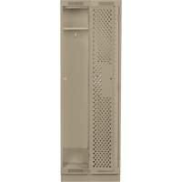 Clean Line Lockers, Bank of 2, 24" x 12" x 76", Steel, Beige, Rivet (Assembled), Perforated Ontario Packaging
