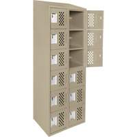 Assembled Lockerettes Clean Line Perforated Economy Lockers, 6 -tier, Bank of 2, 18" x 72" x 12", Steel Ontario Packaging