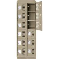 Assembled Lockerettes Clean Line Perforated Economy Lockers, 6 -tier, Bank of 2, 18" x 72" x 12", Steel Ontario Packaging