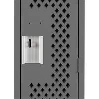 Clean Line Lockers, 12" x 15" x 72", Steel, Charcoal, Rivet (Assembled), Perforated Ontario Packaging