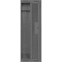 Clean Line™ Lockers, Bank of 2, 24" x 15" x 72", Steel, Charcoal, Rivet (Assembled), Perforated FK813 | Ontario Packaging