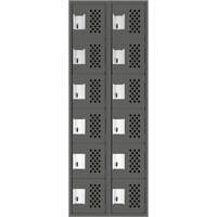 Assembled Lockerettes Clean Line Perforated Economy Lockers, 6 -tier, Bank of 2, 18" x 72" x 12", Steel Ontario Packaging