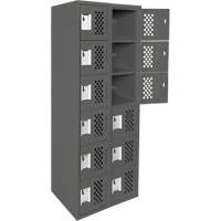 Assembled Lockerettes Clean Line Perforated Economy Lockers, 6 -tier, Bank of 2, 18" x 72" x 12", Steel Ontario Packaging