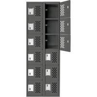 Assembled Lockerettes Clean Line Perforated Economy Lockers, 6 -tier, Bank of 2, 18" x 72" x 12", Steel Ontario Packaging