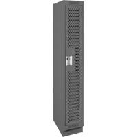 Clean Line Lockers, 12" x 12" x 76", Steel, Charcoal, Rivet (Assembled), Perforated Ontario Packaging