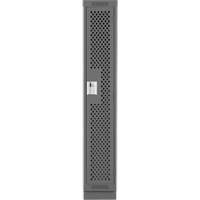 Clean Line Lockers, 12" x 12" x 76", Steel, Charcoal, Rivet (Assembled), Perforated Ontario Packaging