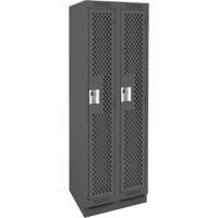 Clean Line Lockers, Bank of 2, 24" x 12" x 76", Steel, Charcoal, Rivet (Assembled), Perforated Ontario Packaging