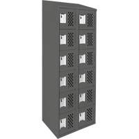 Assembled Lockerettes Clean Line Perforated Economy Lockers, 6 -tier, Bank of 2, 18" x 72" x 12", Steel Ontario Packaging